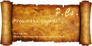 Prosznitz Csató névjegykártya